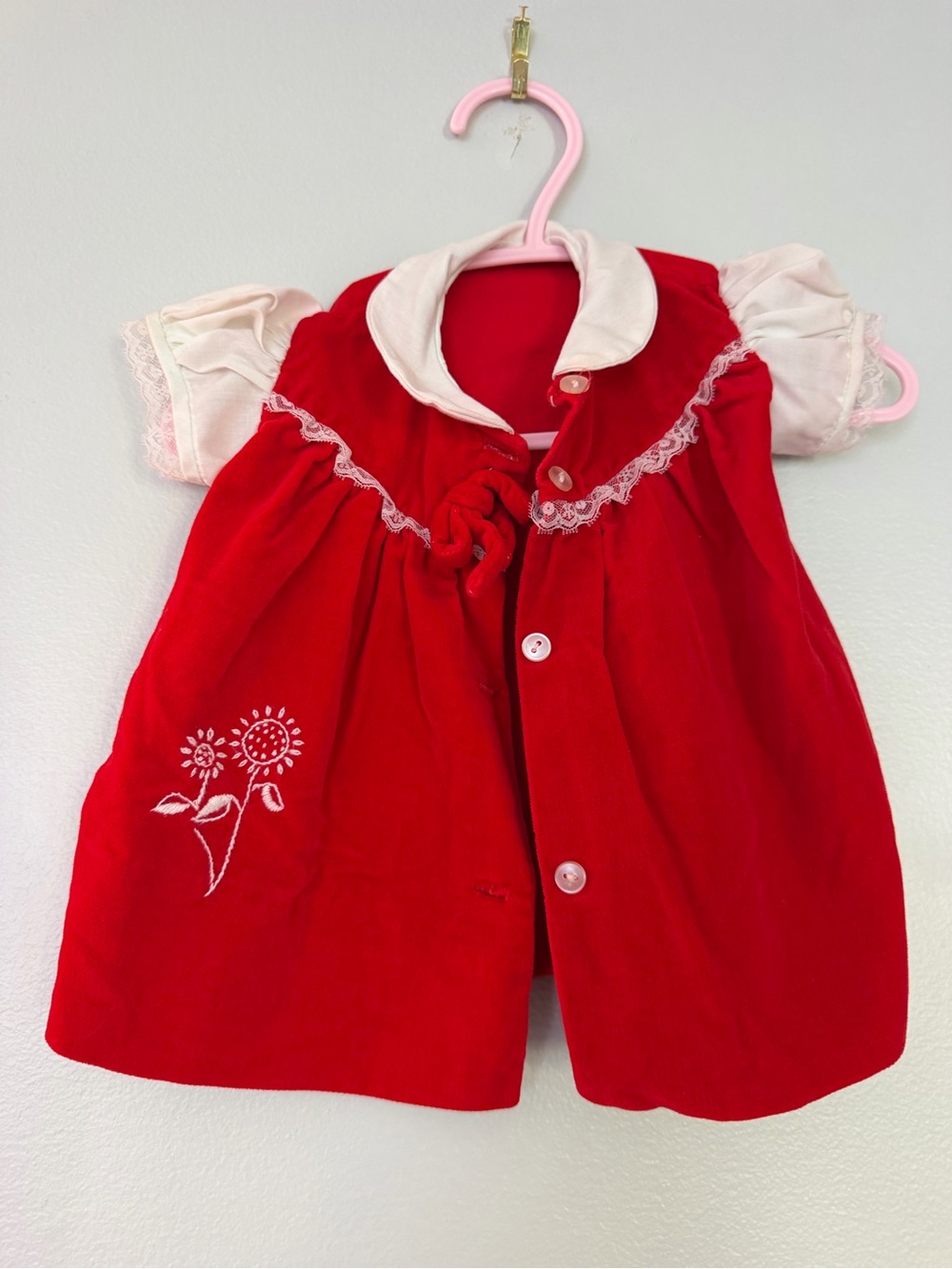 Vintage Kids Red Velvet Dress